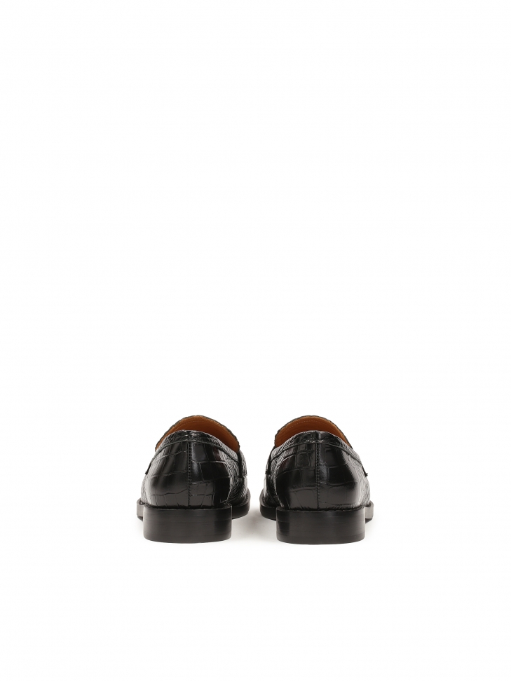 Mocassini classici neri in pelle goffrata IVESDALE