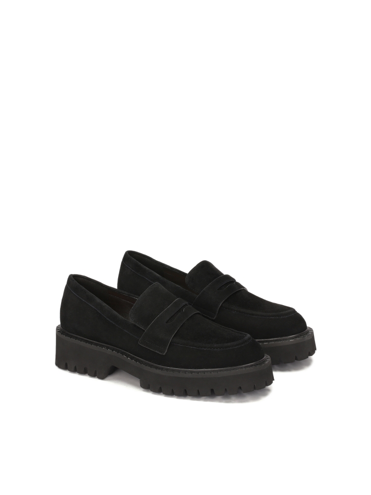 Scarpe slip-on nere in pelle scamosciata ESSEN