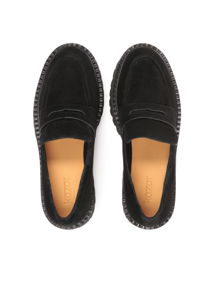 Scarpe slip-on nere in pelle scamosciata ESSEN