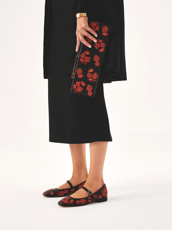 Décolleté nere con fiori BLACK