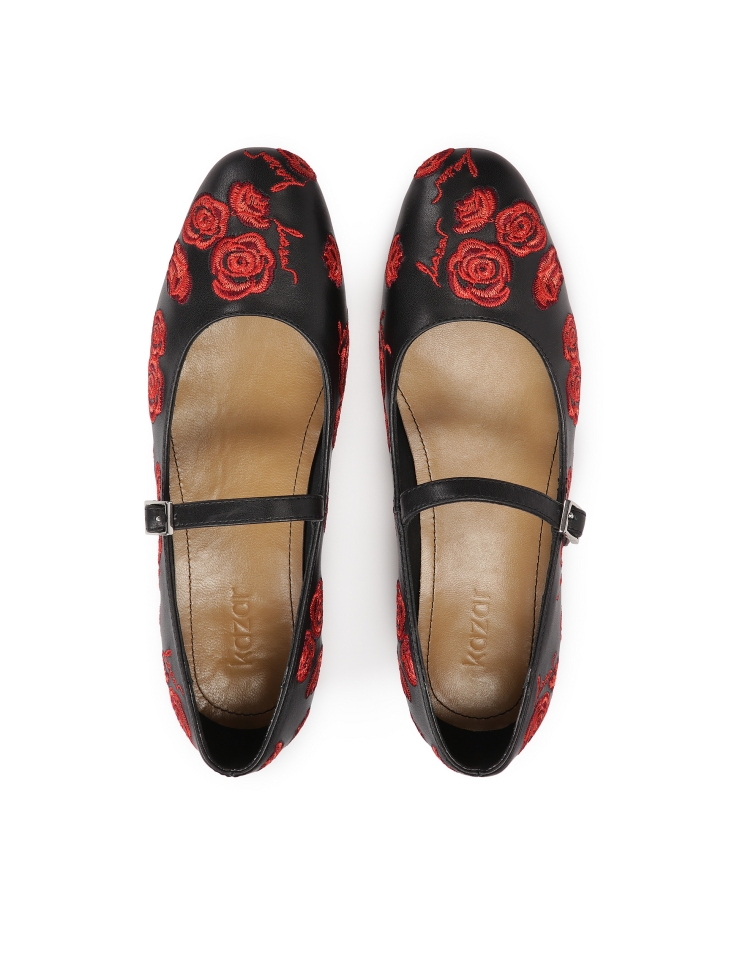 Décolleté nere con fiori BLACK