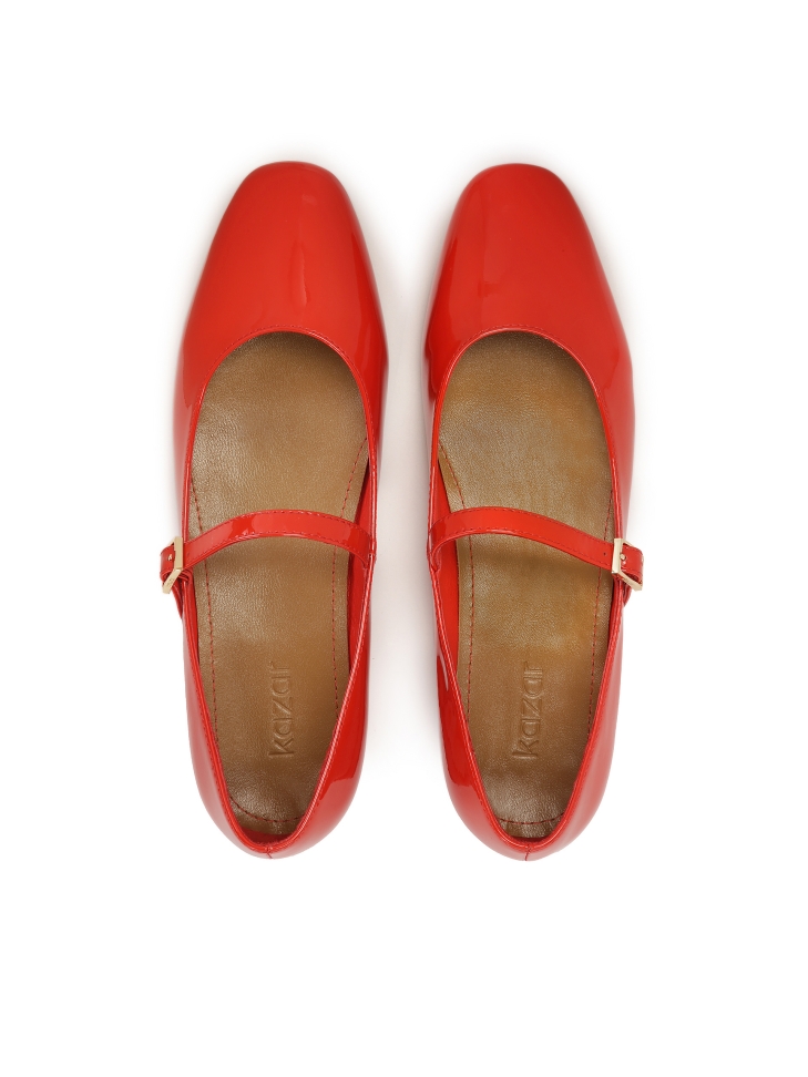 Décolleté rosse con suola piatta di Mary Jane BLACK