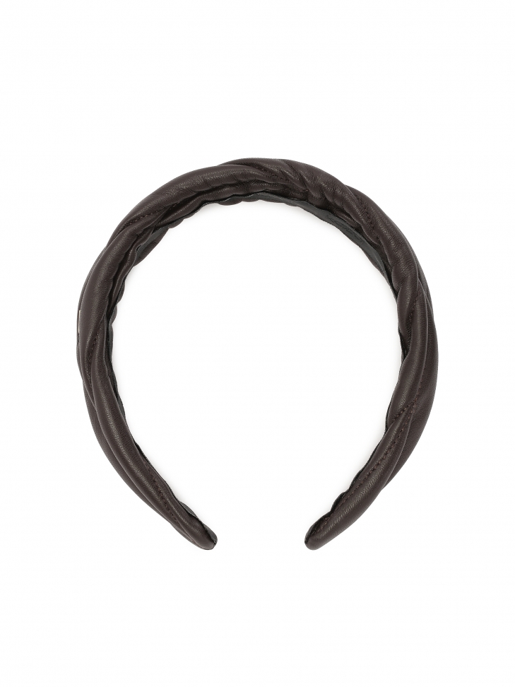 Cerchietto marrone scuro con motivo trapuntato BURNETT