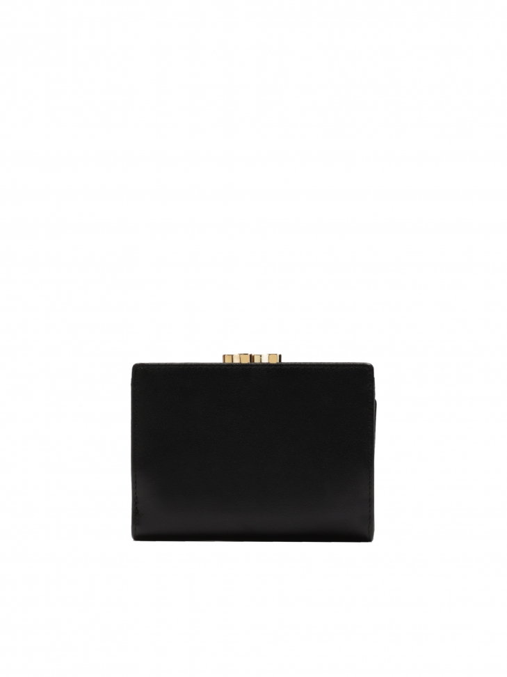 Portafoglio nero piccolo con trapuntatura ASA