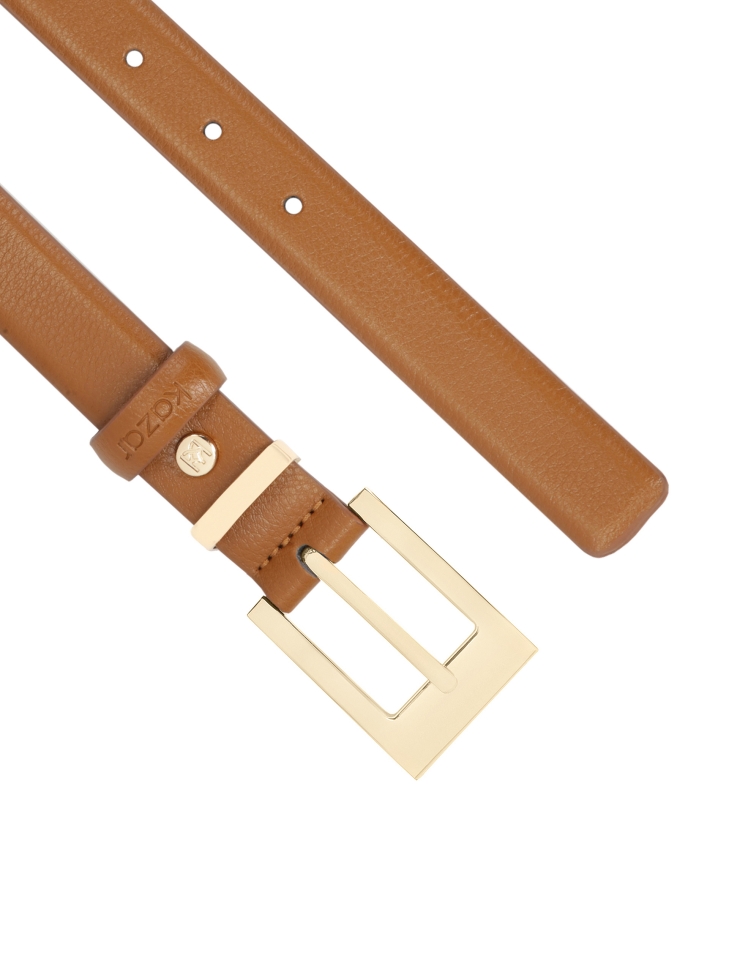 Cintura stretta in pelle naturale marrone  AGUADA