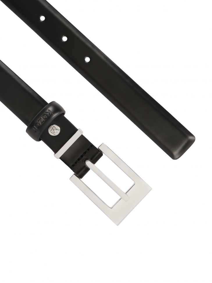 Cintura stretta in pelle nera liscia  AGUADA