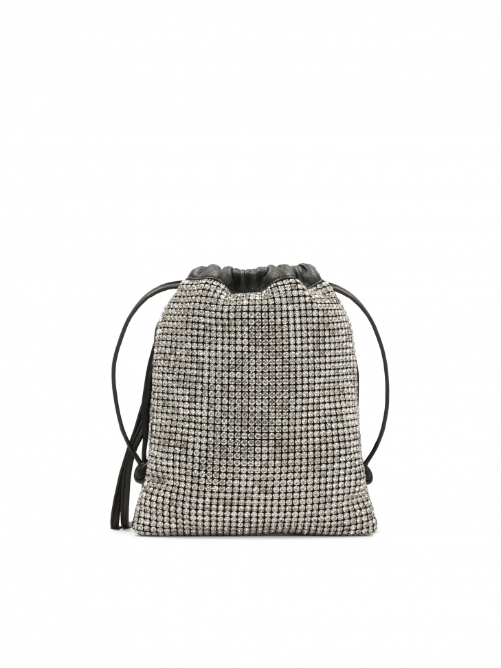 Borsa a sacchetto decorata con zirconi ARIE