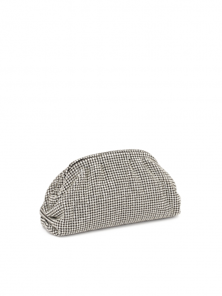 Borsa da sera in argento con zirconi GLOW M