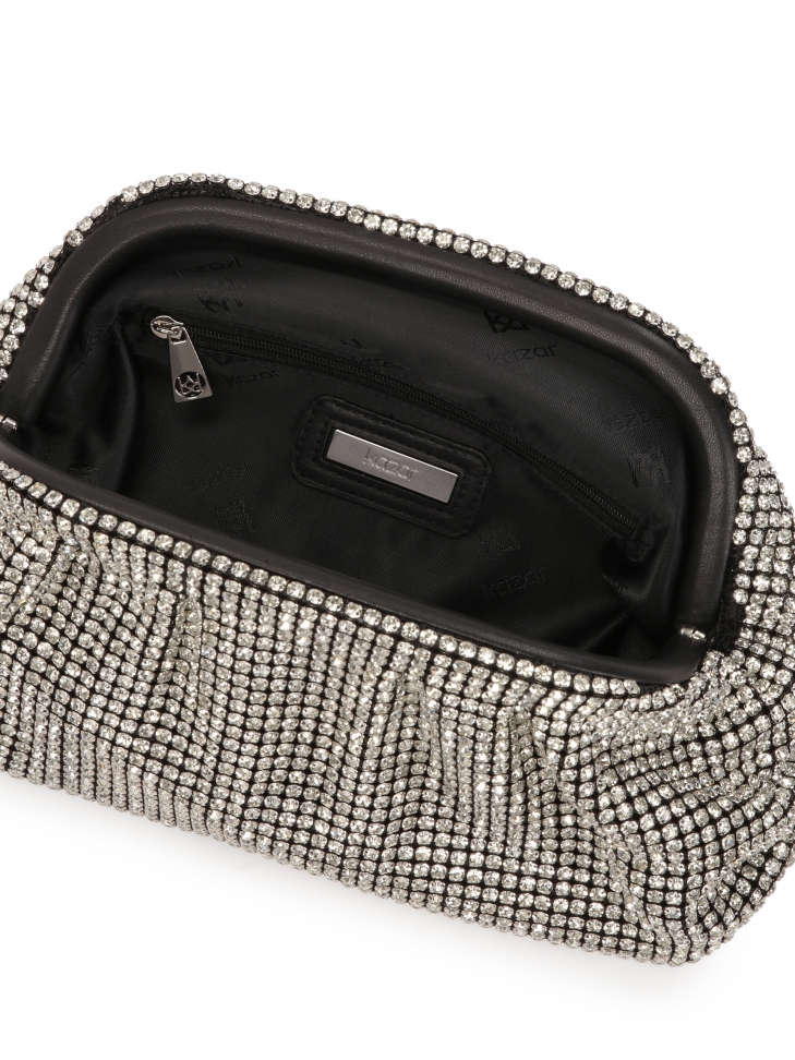 Borsa da sera in argento con zirconi GLOW M