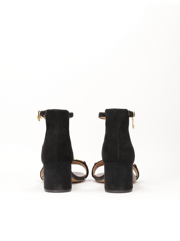 Sandali in camoscio con tacco rivestito e tacco basso TANZANY