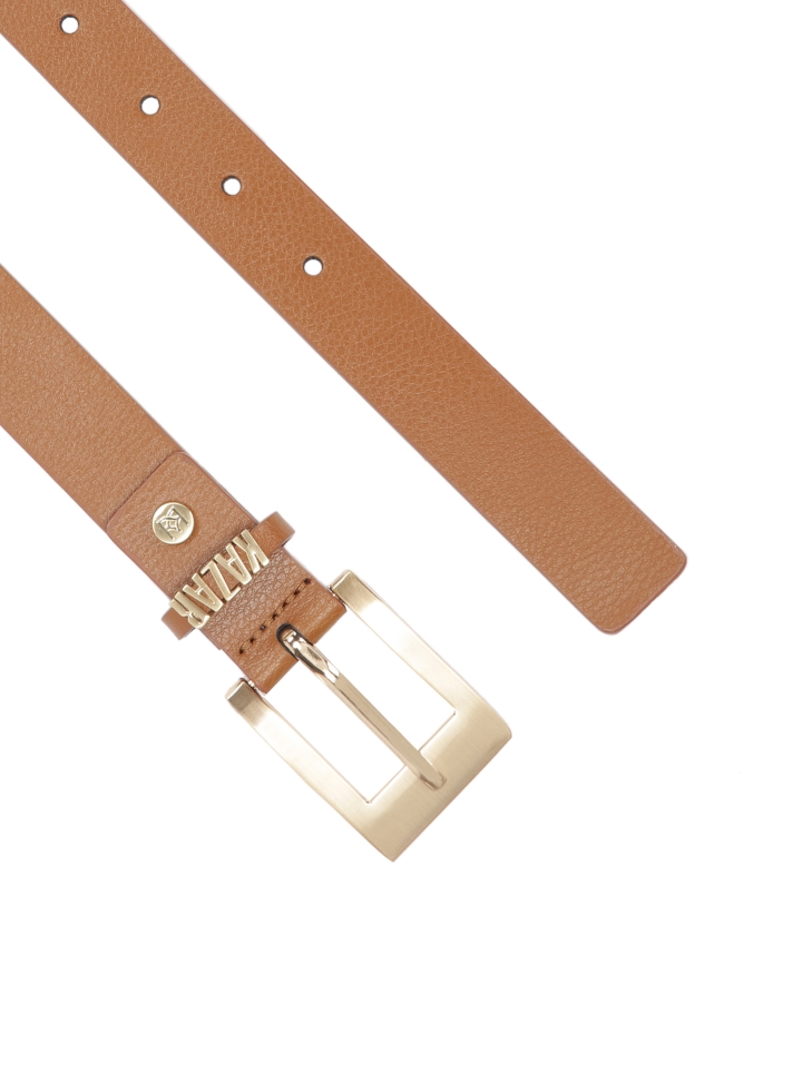 Cintura marrone chiaro con logo in metallo SALLE