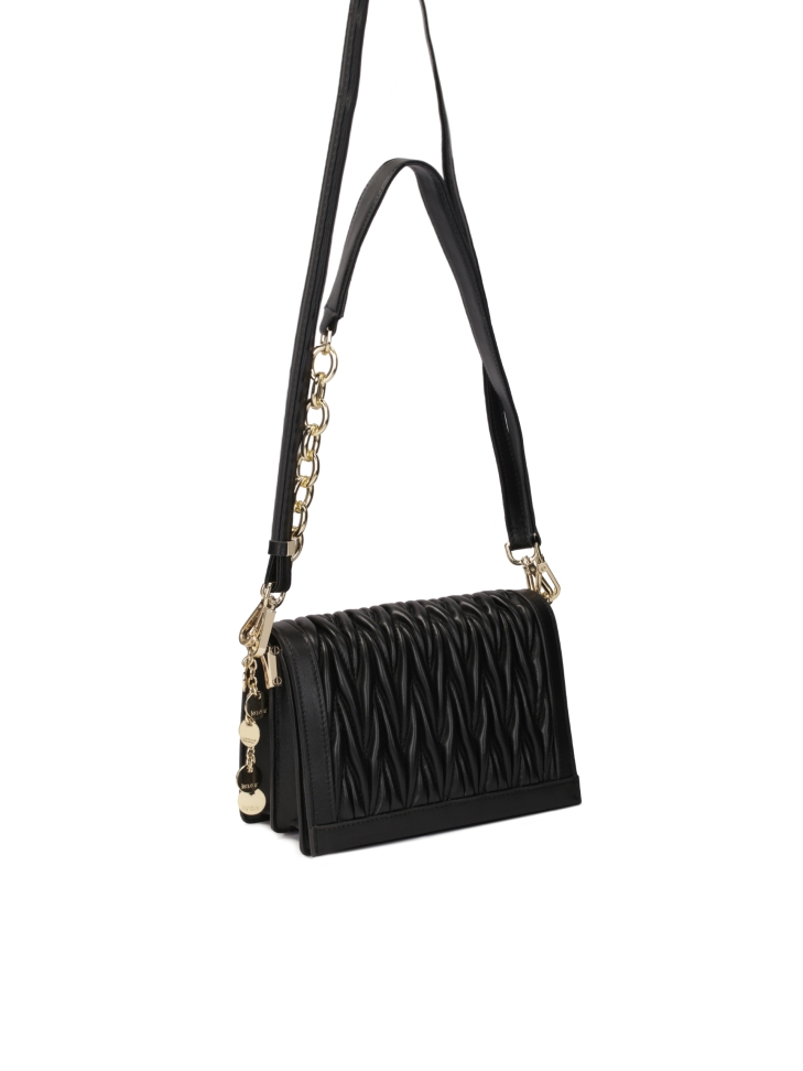 Borsetta nera decorata con una piega  JONNA