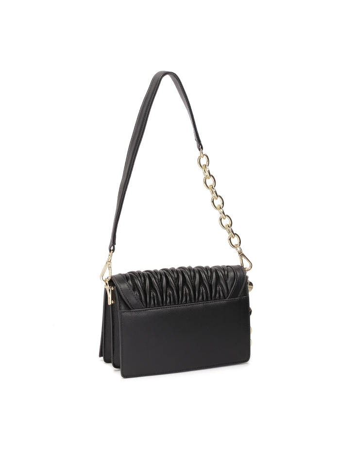 Borsetta nera decorata con una piega  JONNA