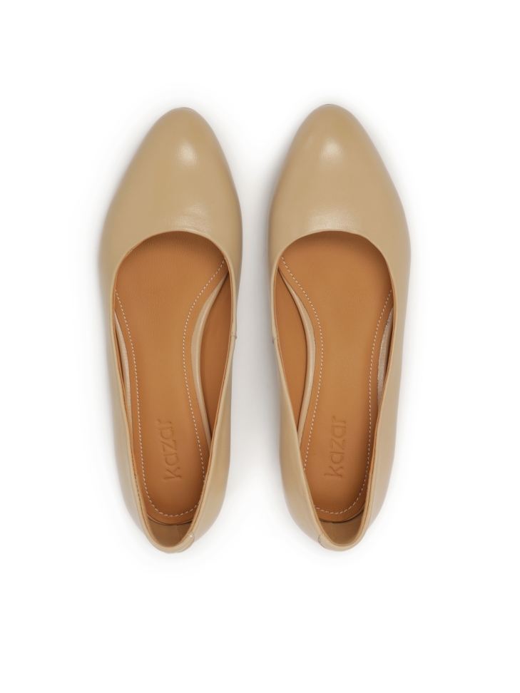 Décolleté beige con inserto in metallo su palo  SIONA