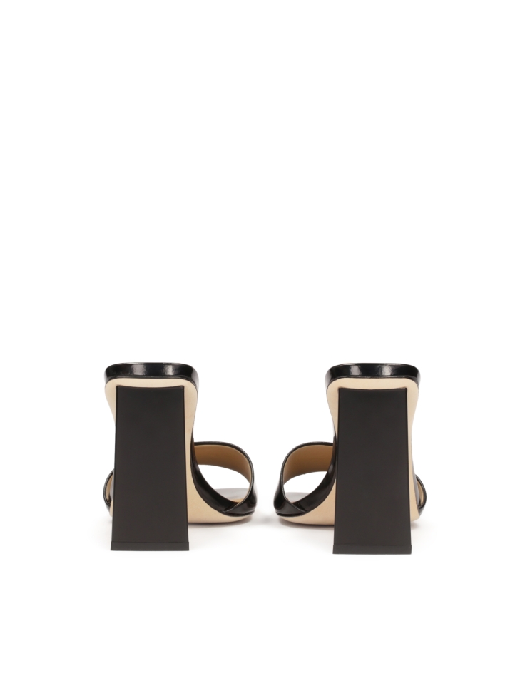 Muli neri in pelle lucida su montante alto  SALSA