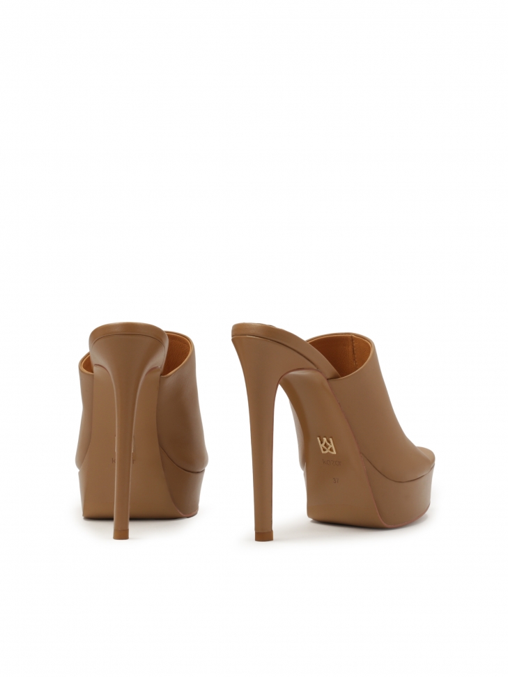 Mules marroni con plateau e tacco alto DILI