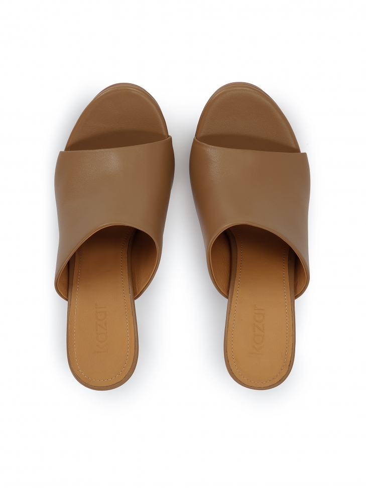 Mules marroni con plateau e tacco alto DILI