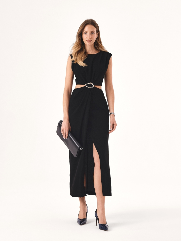 Décolleté con tacco in vernice blu navy FELICIA