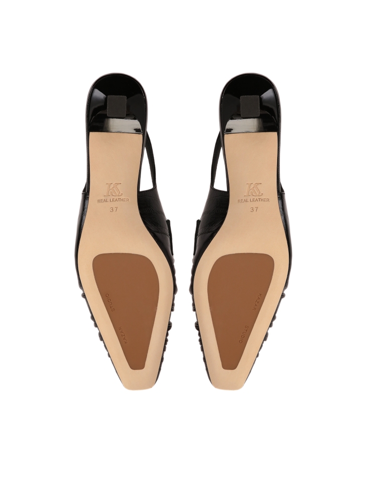 Décolleté nere aperte in punta con tacco slingback MOULIN