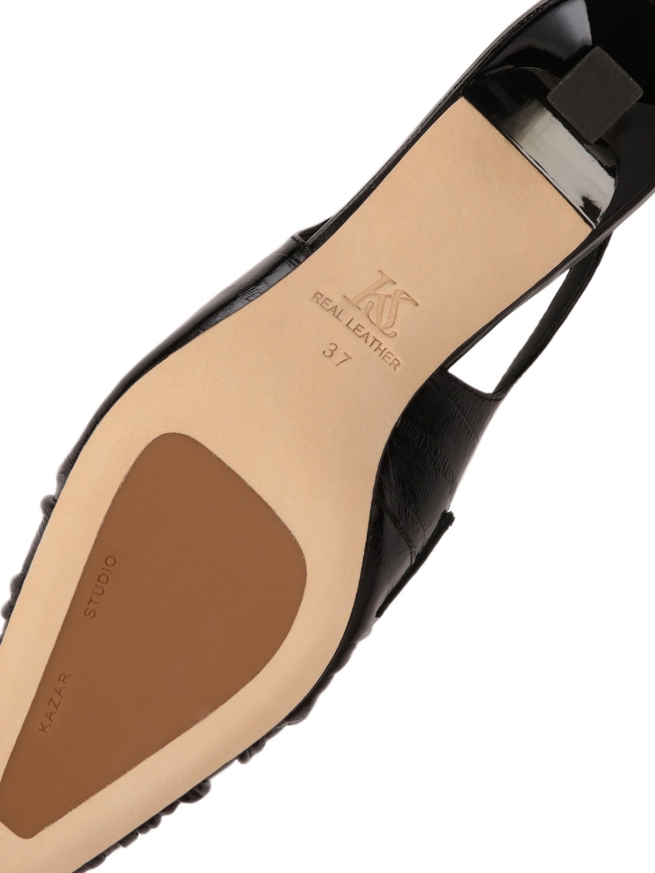 Décolleté nere aperte in punta con tacco slingback MOULIN