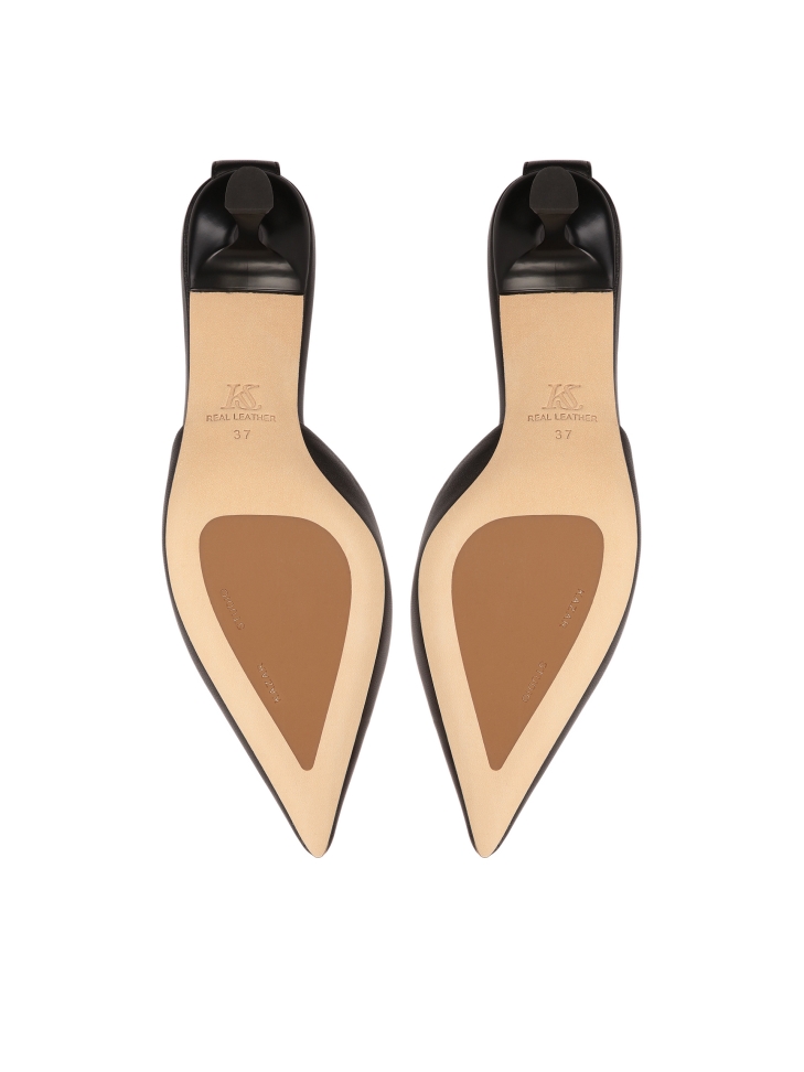 Décolleté nere con tacco e tomaia cut-out FLARE