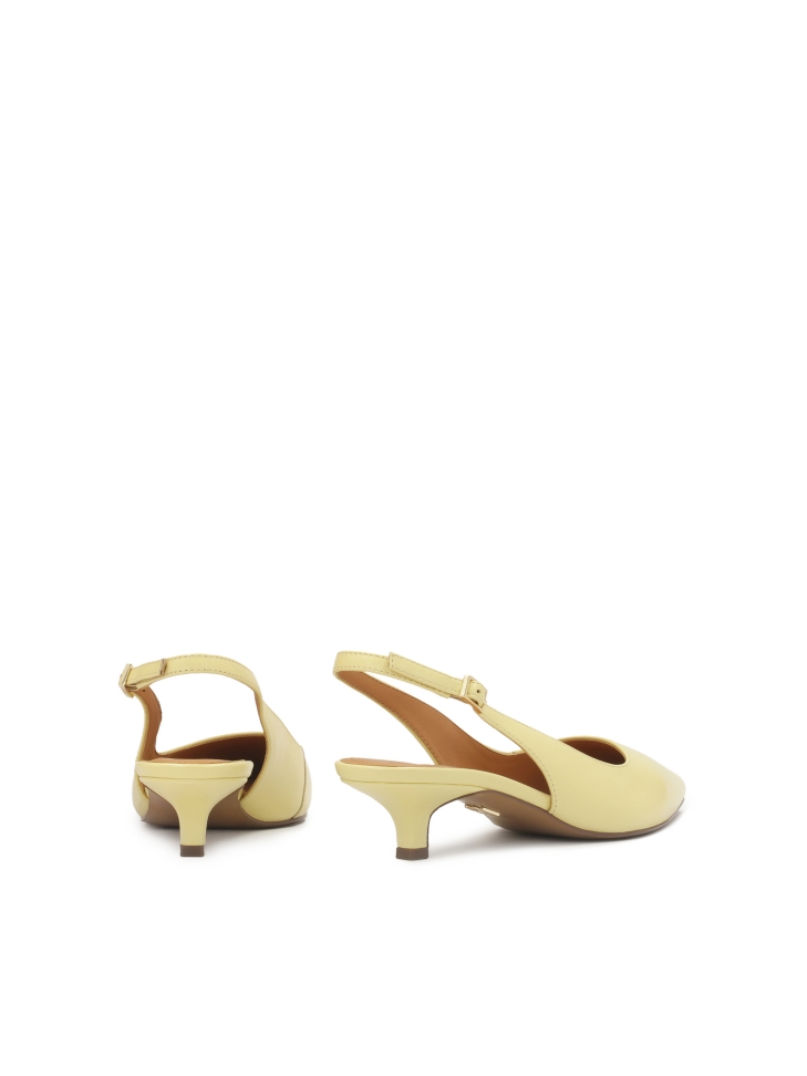 Décolleté con tacco basso giallo brillante IRIA