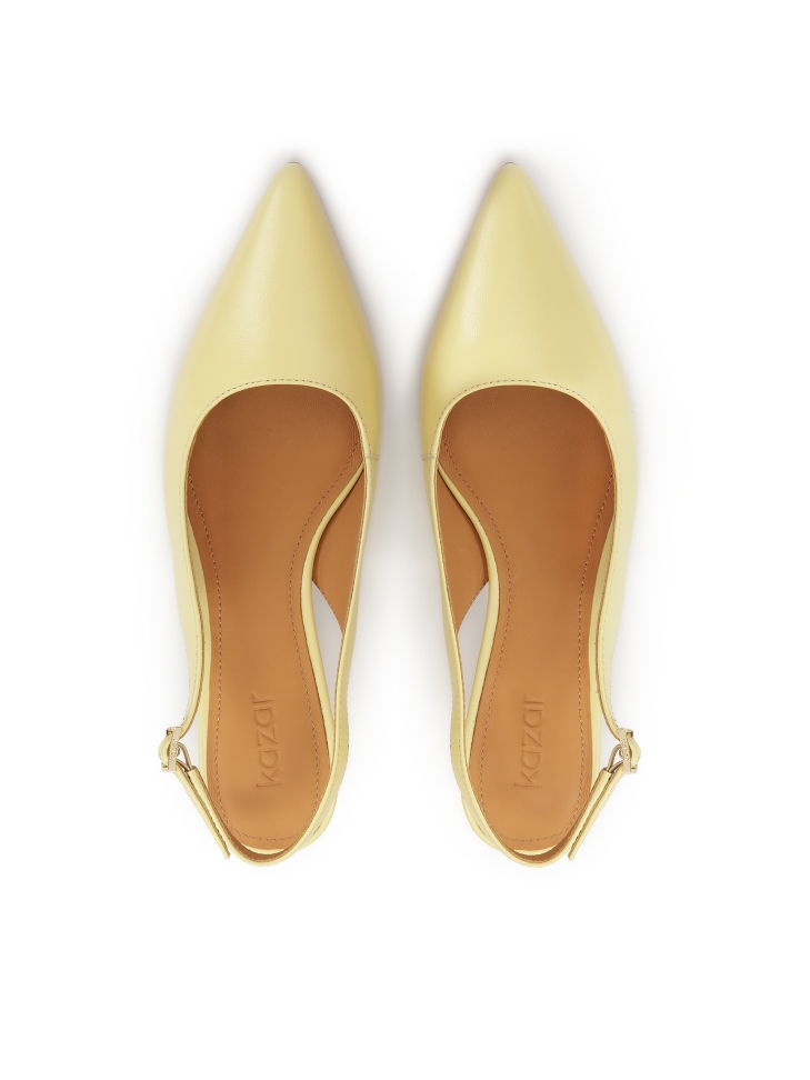 Décolleté con tacco basso giallo brillante IRIA