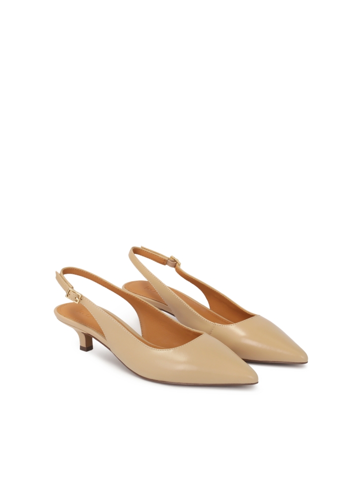 Décolleté anatroccolo in pelle beige IRIA