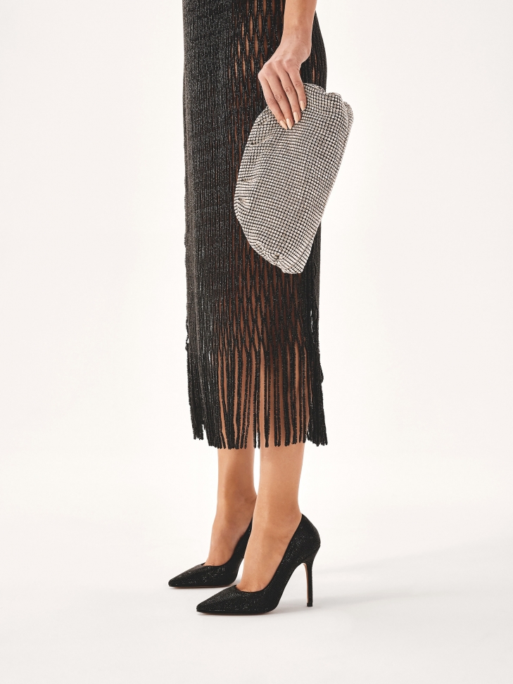 Décolleté nere con tacco a spillo e cristalli  GIULIA