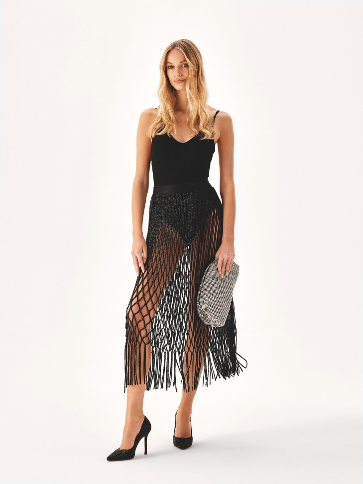 Décolleté nere con tacco a spillo e cristalli  GIULIA