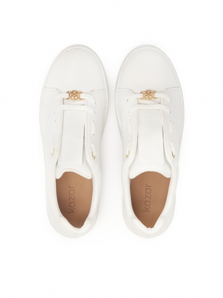 Sneakers minimaliste bianche con suola semplice MALIA