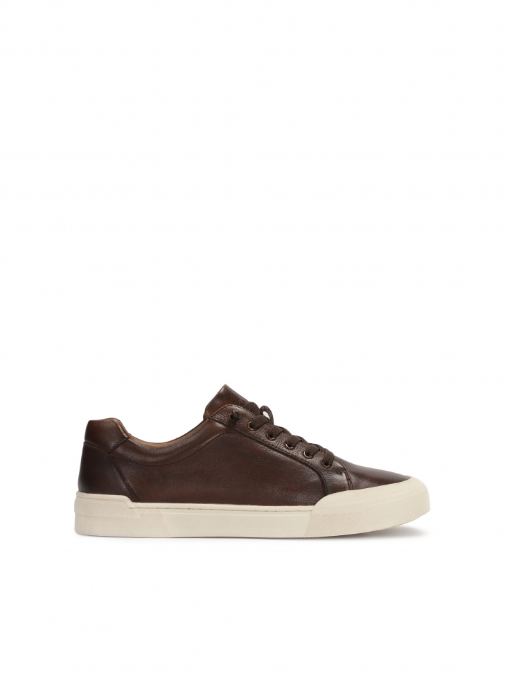 Sneakers da uomo in pelle marrone RAFAC
