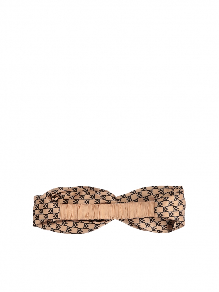 Cerchietto in raso di seta beige GENEVA