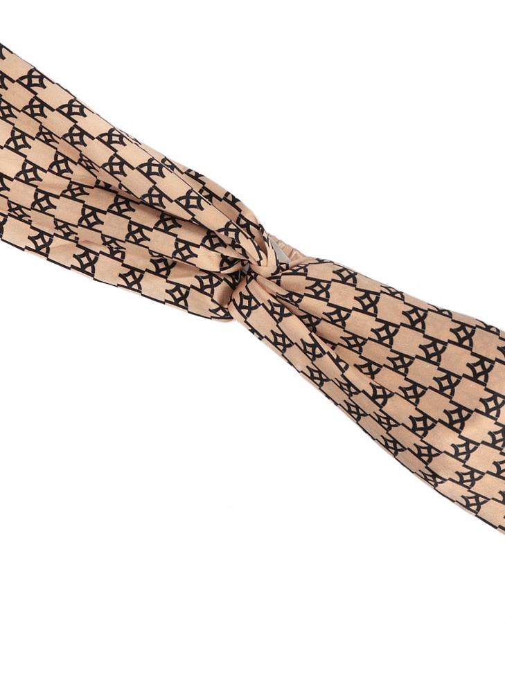 Cerchietto in raso di seta beige GENEVA