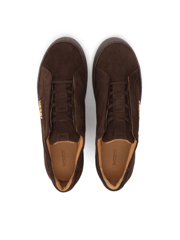 Sneakers in pelle scamosciata marrone MALIA