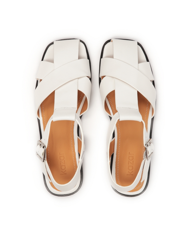 Sandali bianchi con cinturino che copre le dita dei piedi MANORI