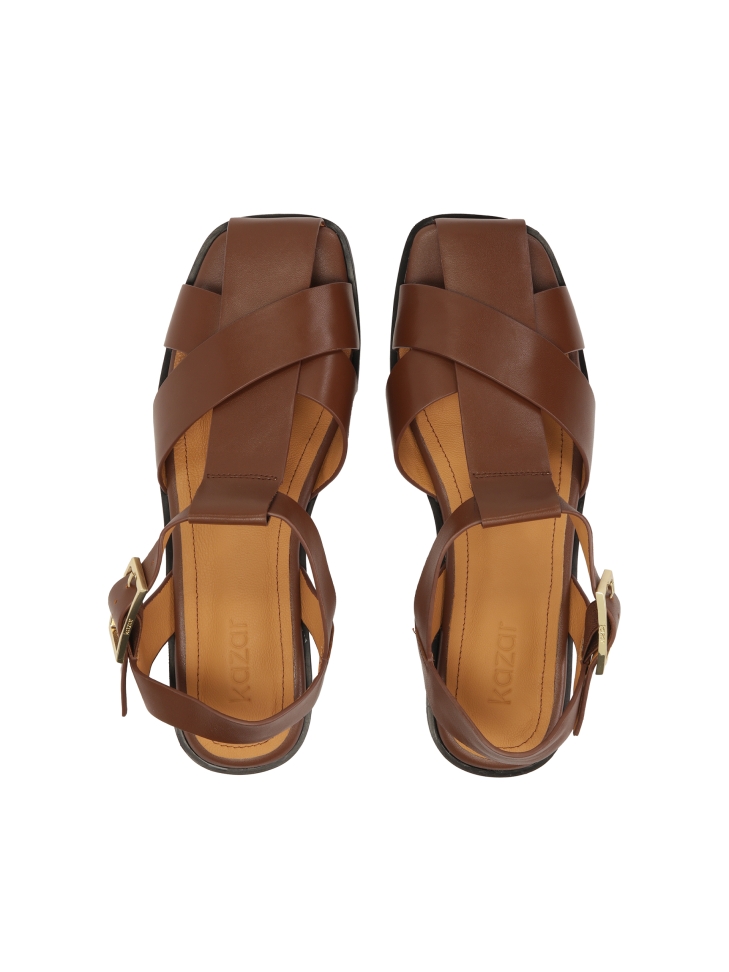 Sandali marroni con cinturino sul davanti MANORI