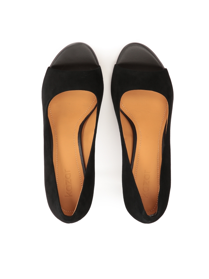 Décolleté in pelle scamosciata con tomaia cut-out AUDE