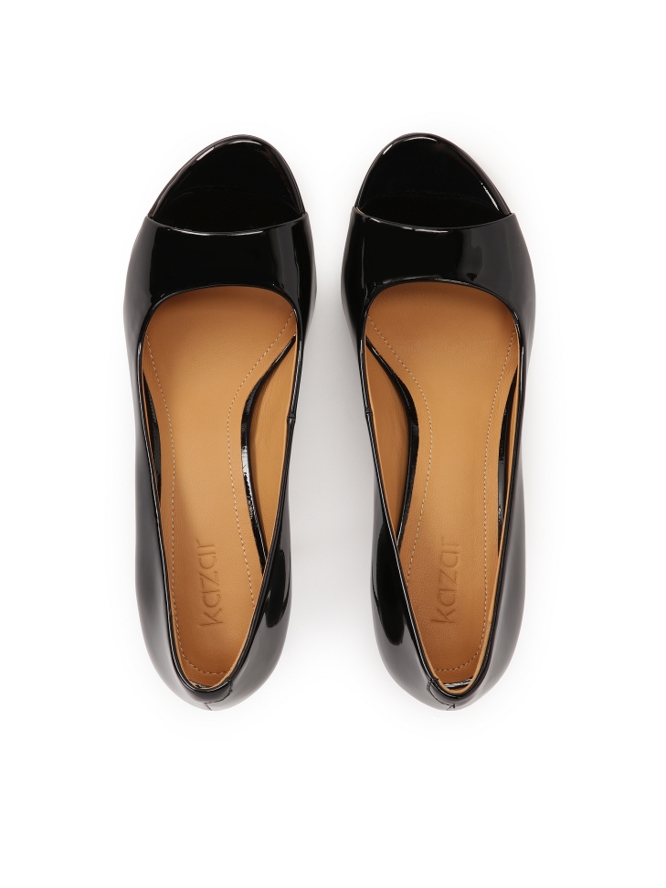 Décolleté classiche peep toe nere AUDE