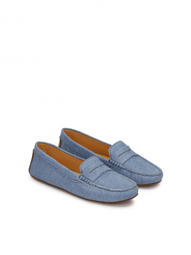 Mocassini in tessuto denim blu APRICOT