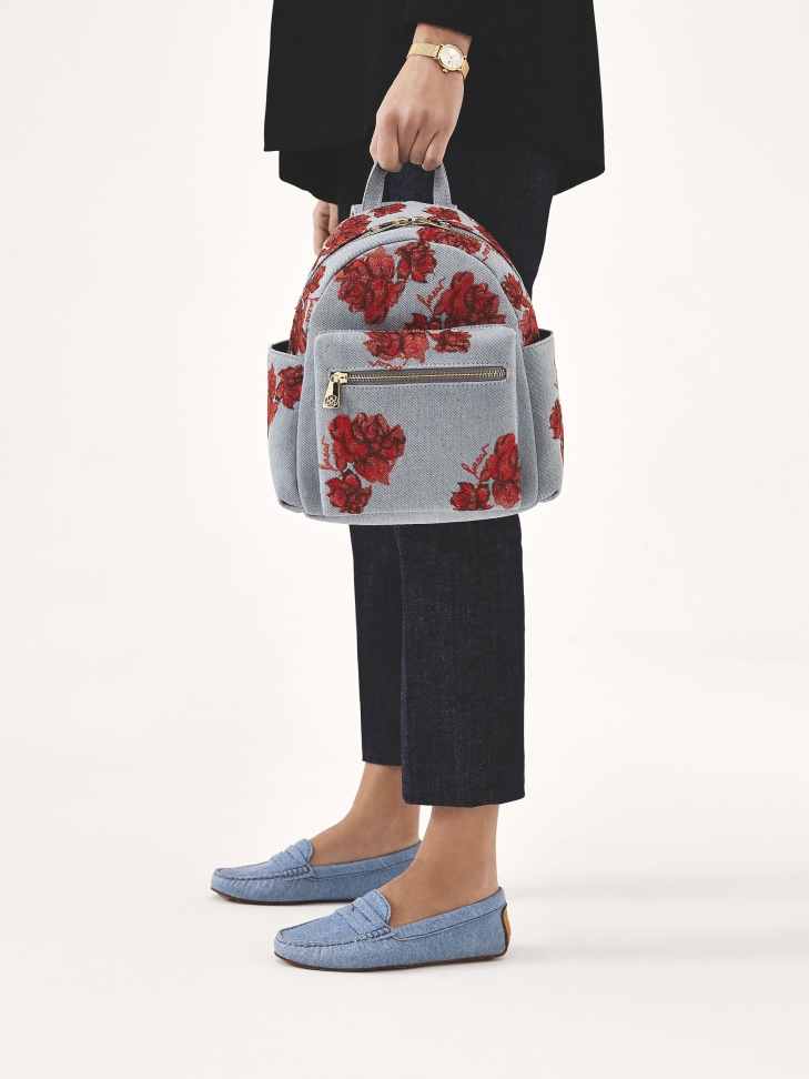 Mocassini in tessuto denim blu APRICOT