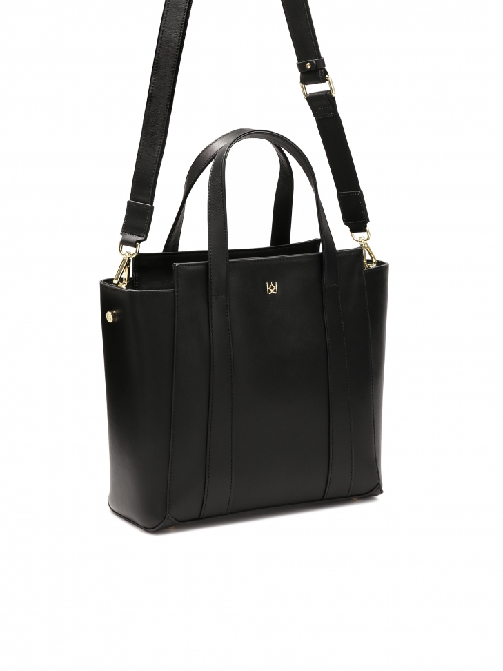 Borsa a tracolla nera a forma di trapezio STEPHIE