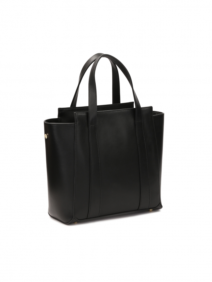 Borsa a tracolla nera a forma di trapezio STEPHIE