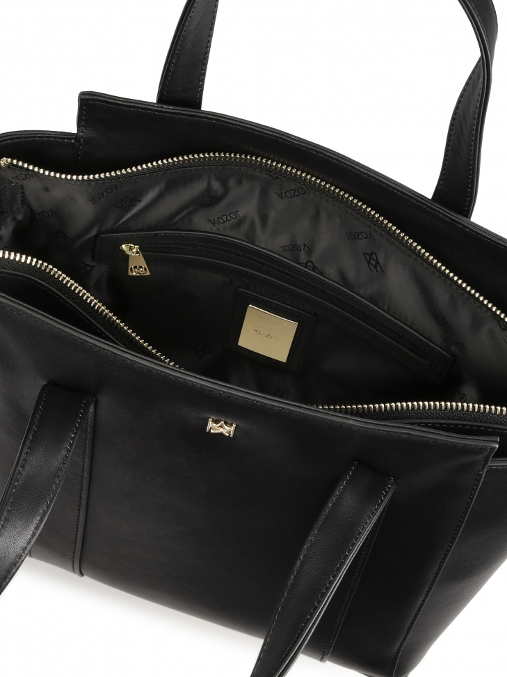 Borsa a tracolla nera a forma di trapezio STEPHIE