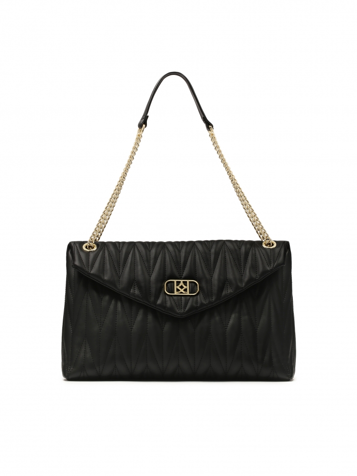 Borsa nera con un'insolita patta DIVA