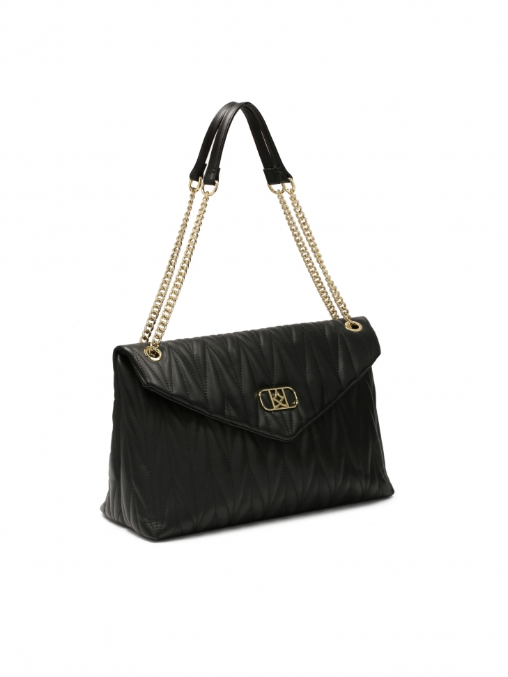 Borsa nera con un'insolita patta DIVA