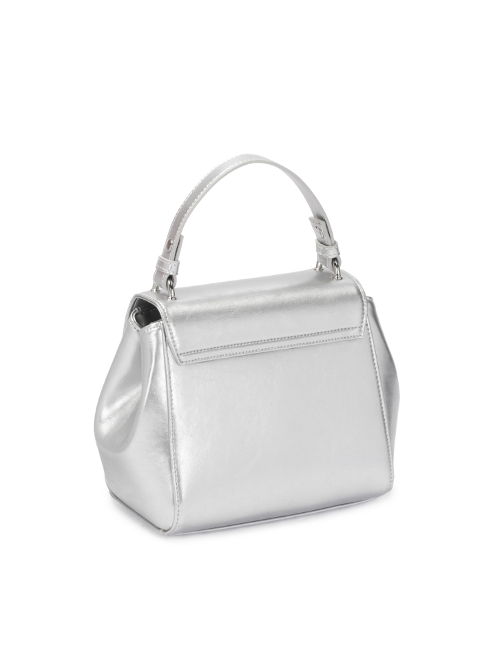 Bauletto argentato con manico e tracolla KRISTENA