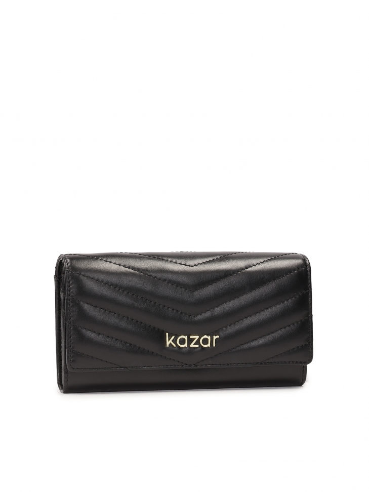 Portafoglio oblungo trapuntato con patta JOLENE