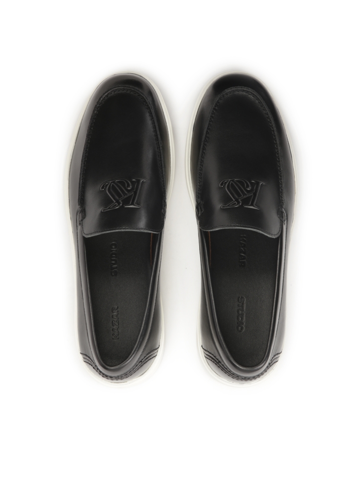 Sneakers slip-on nere con suola bianca KS ETIENNE
