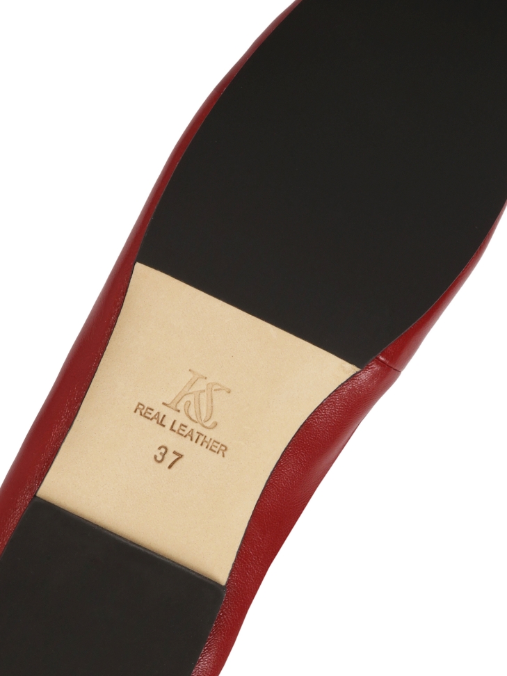 Ballerine rosse con suola in cuoio KS AVRIL